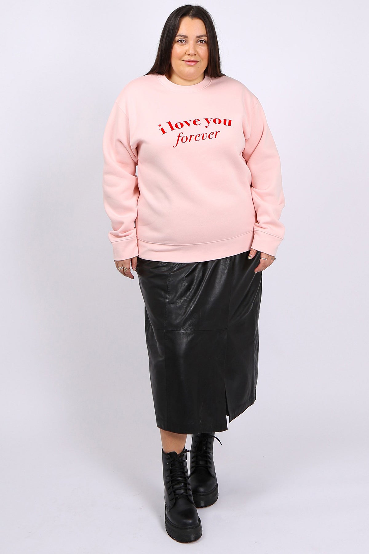 The "I LOVE YOU" Classic Crew Neck Sweatshirt | Cotton Candy