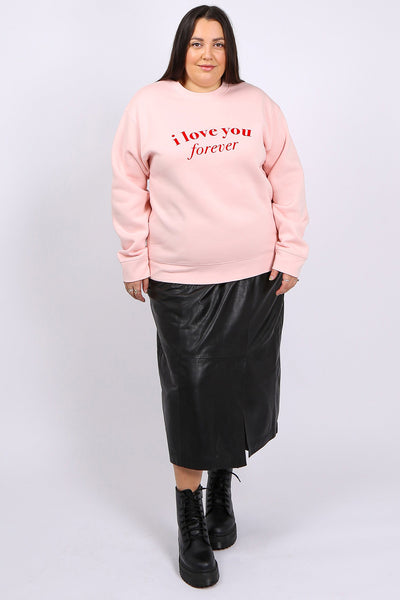 The "I LOVE YOU" Classic Crew Neck Sweatshirt | Cotton Candy