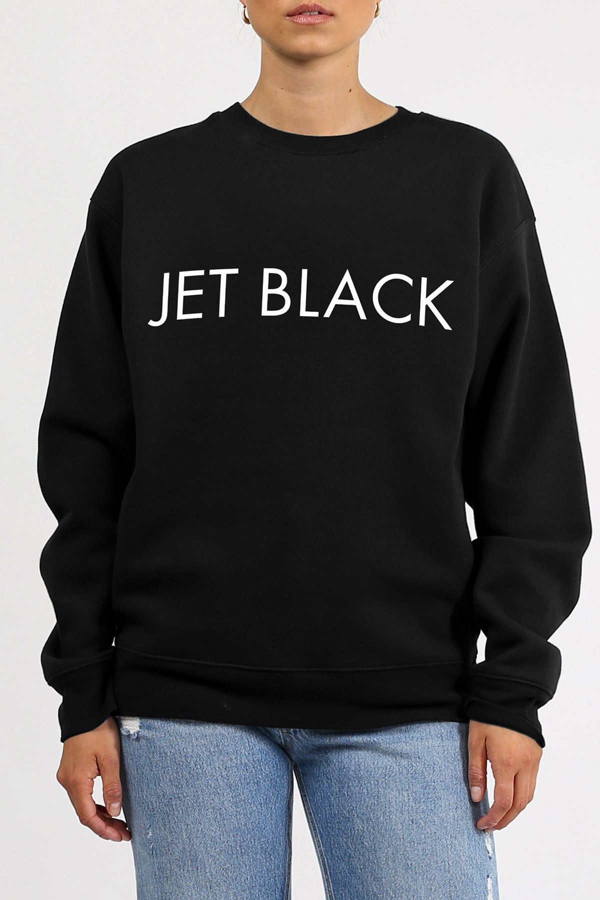 The "JET BLACK" Classic Crew Neck Sweatshirt | Black