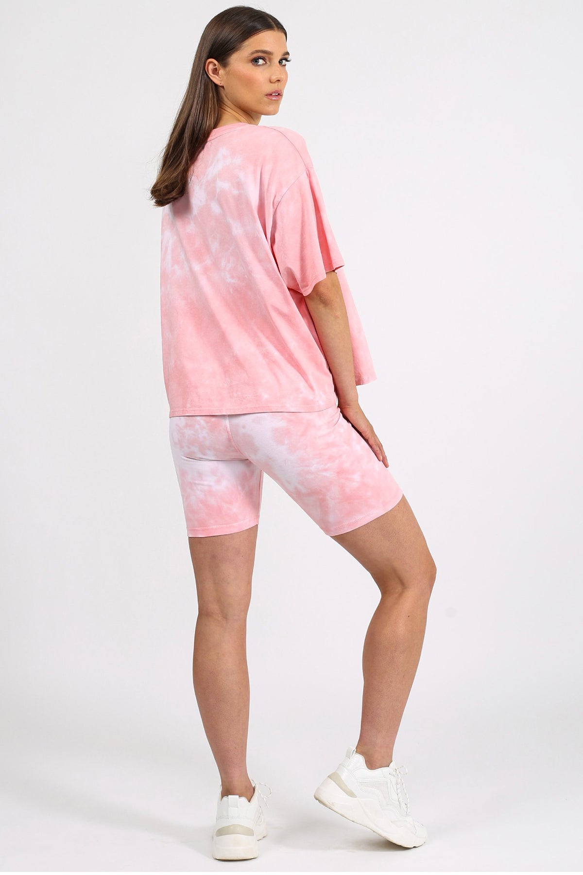 The "BRUNETTE" Pink Marble Tie-Dye Boxy Tee