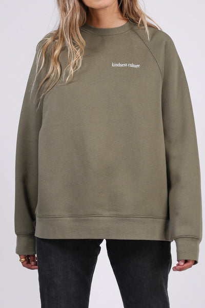 The "UPLIFT ALL BABES" Not Your Boyfriend's Crew Neck Sweatshirt | Olive