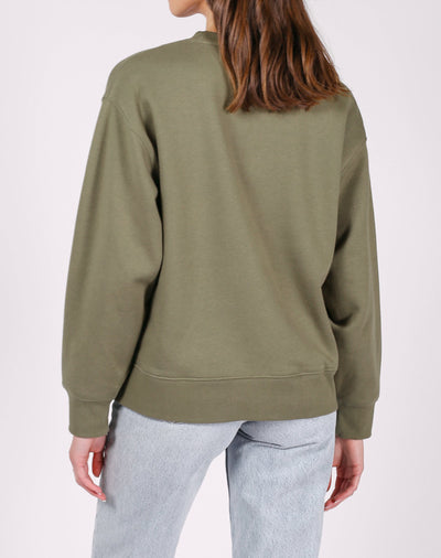 The "BRUNETTE" Classic Crew Neck Sweatshirt | Olive