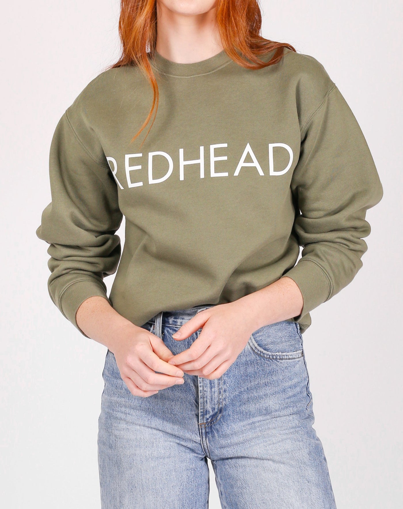 The "REDHEAD" Classic Crew Neck Sweatshirt | Olive