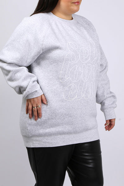 The "SELF LOVE" Big Sister Crew Neck Sweatshirt | Pebble Grey