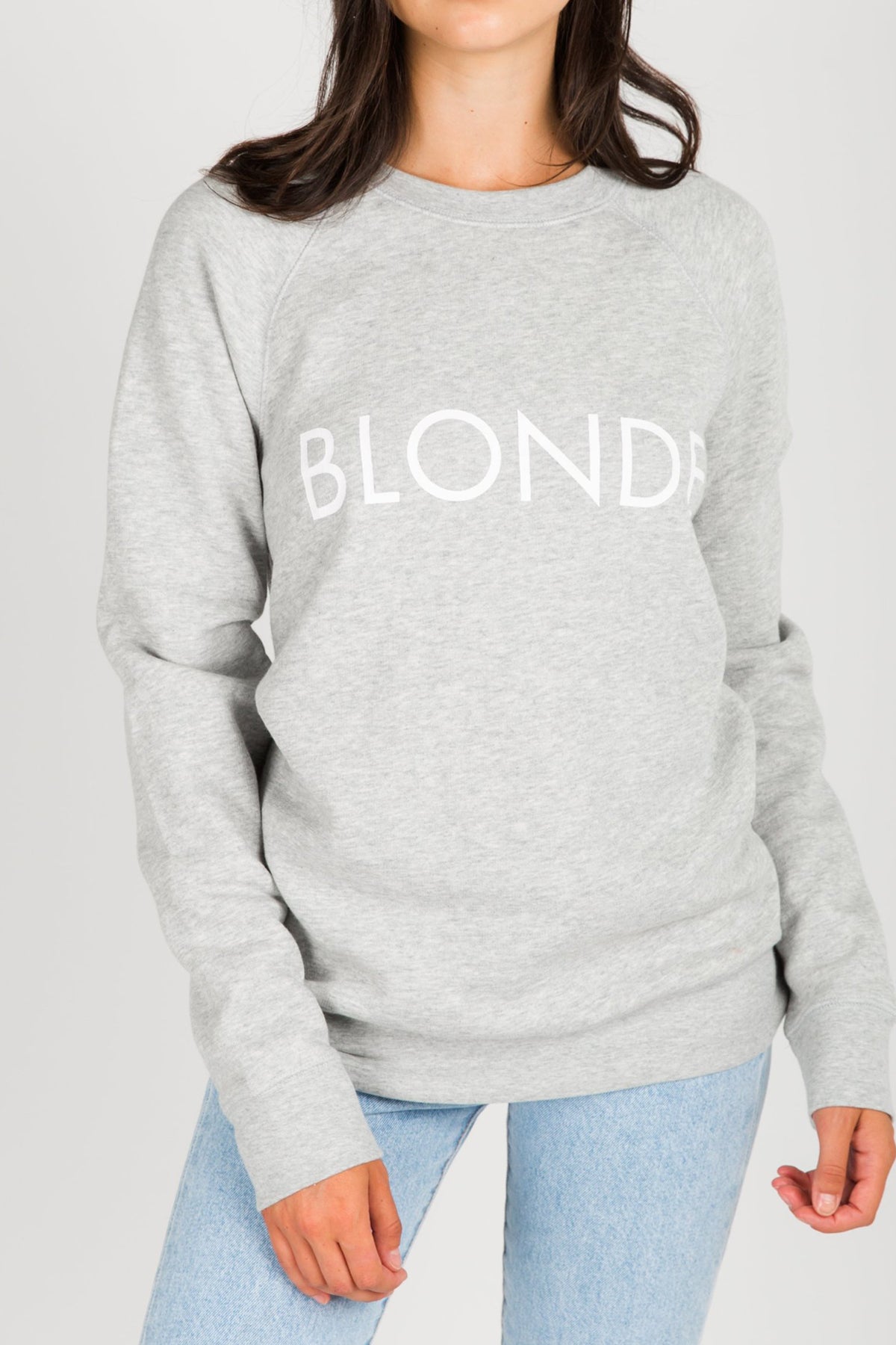 The "BLONDE" Classic Crew Neck Sweatshirt | Pebble Grey