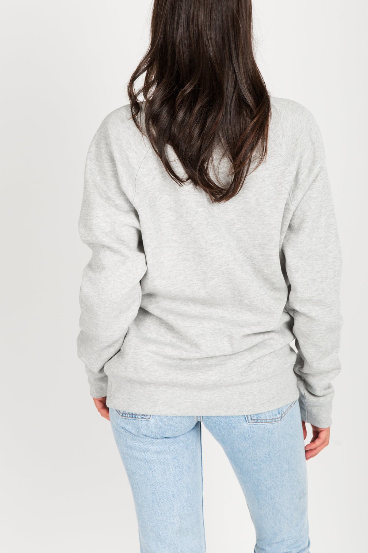 The "BRUNETTE" Classic Crew Neck Sweatshirt | Pebble Grey