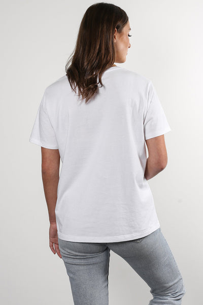 The "BLONDE" Classic Crew Neck Tee | White