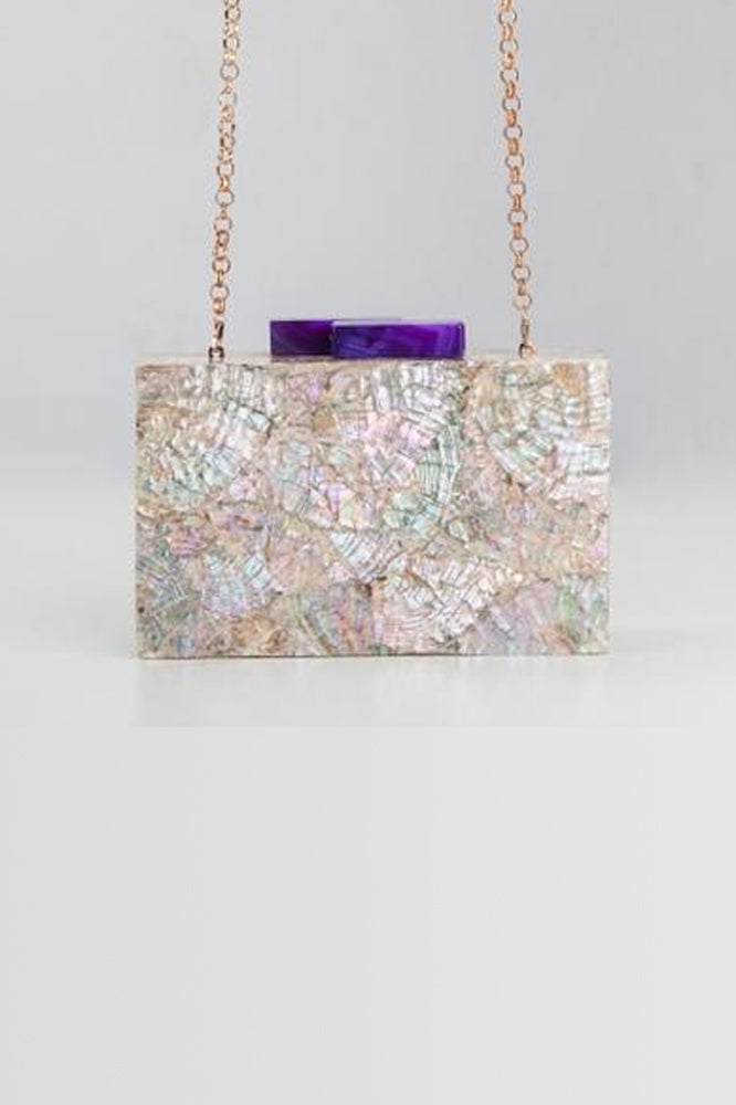 Cracking Clutch Bag (Dark Purple Agate) - ShopAuthentique