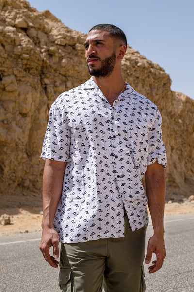 WHITE PATTERNED MEN'S SHIRT