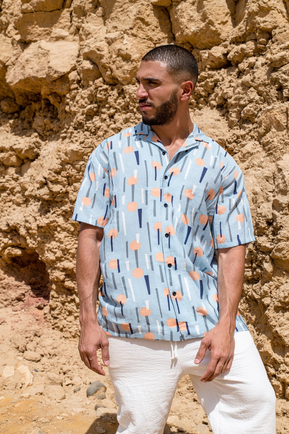 BLUE PATTERNED MEN'S SHIRT