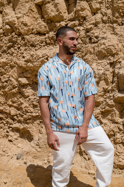 BLUE PATTERNED MEN'S SHIRT