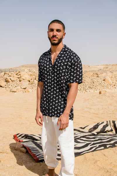 BLACK PATTERNED MEN'S SHIRT