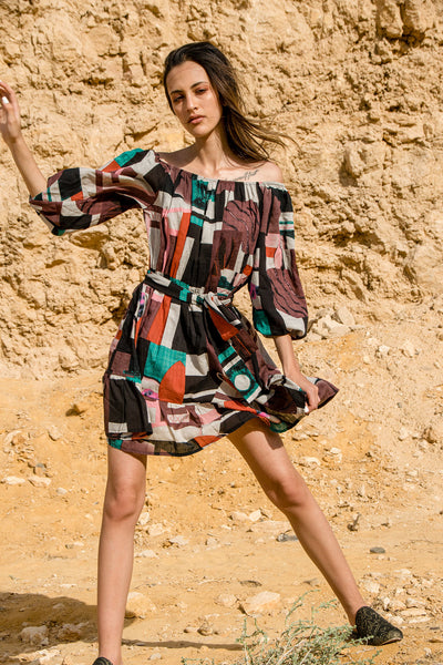 ABSTRACT SHORT DRESS