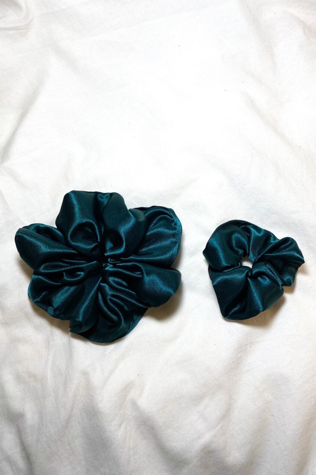 Evergreen Satin Scrunchie