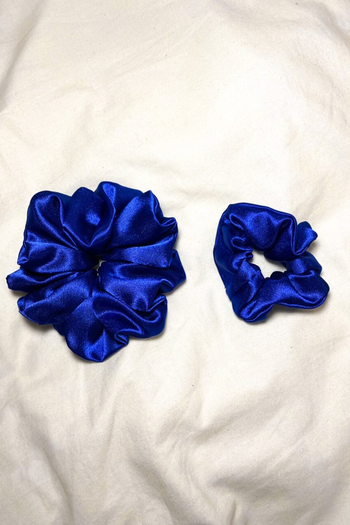 Royal Blue Satin Scrunchie
