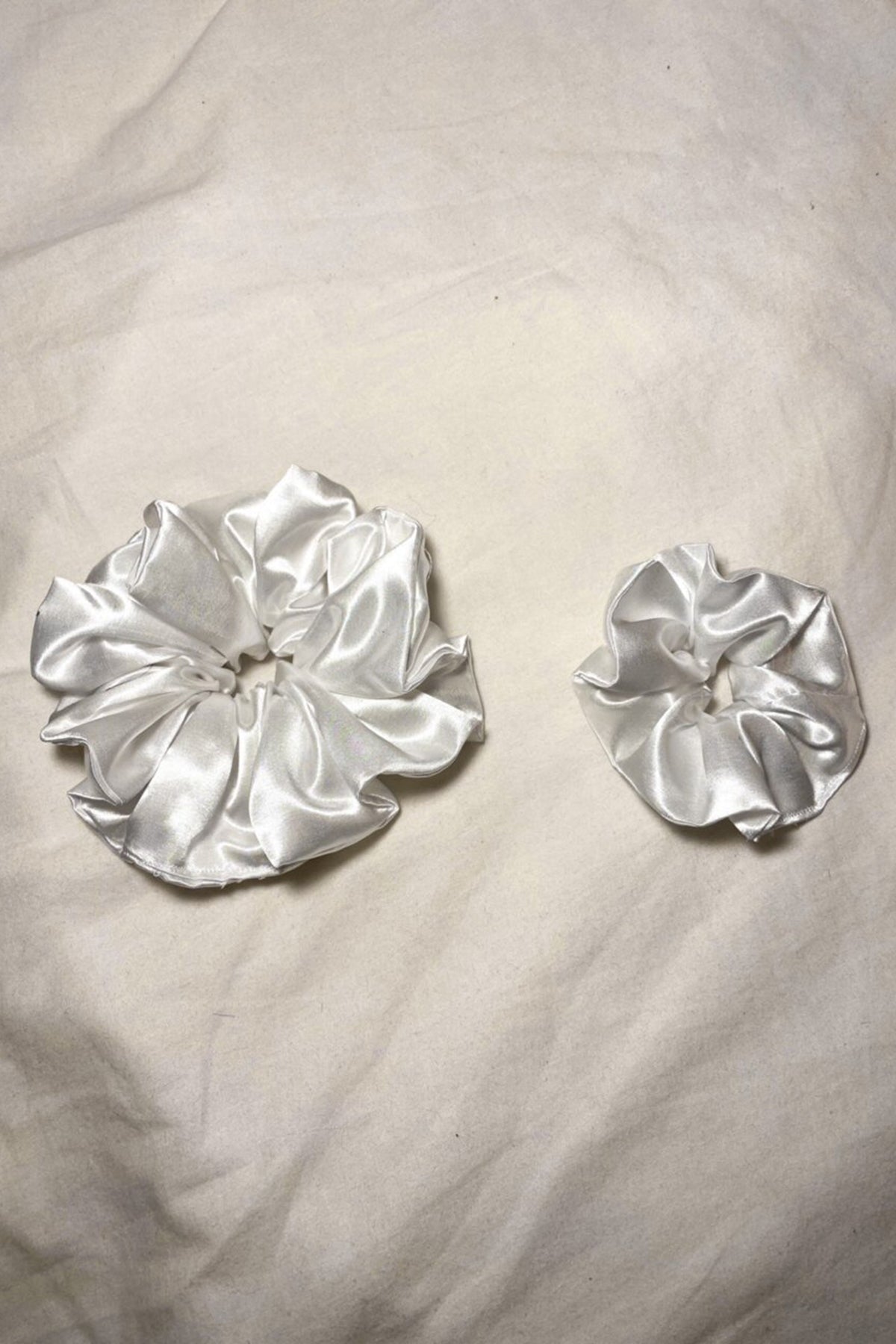 White Satin Scrunchie