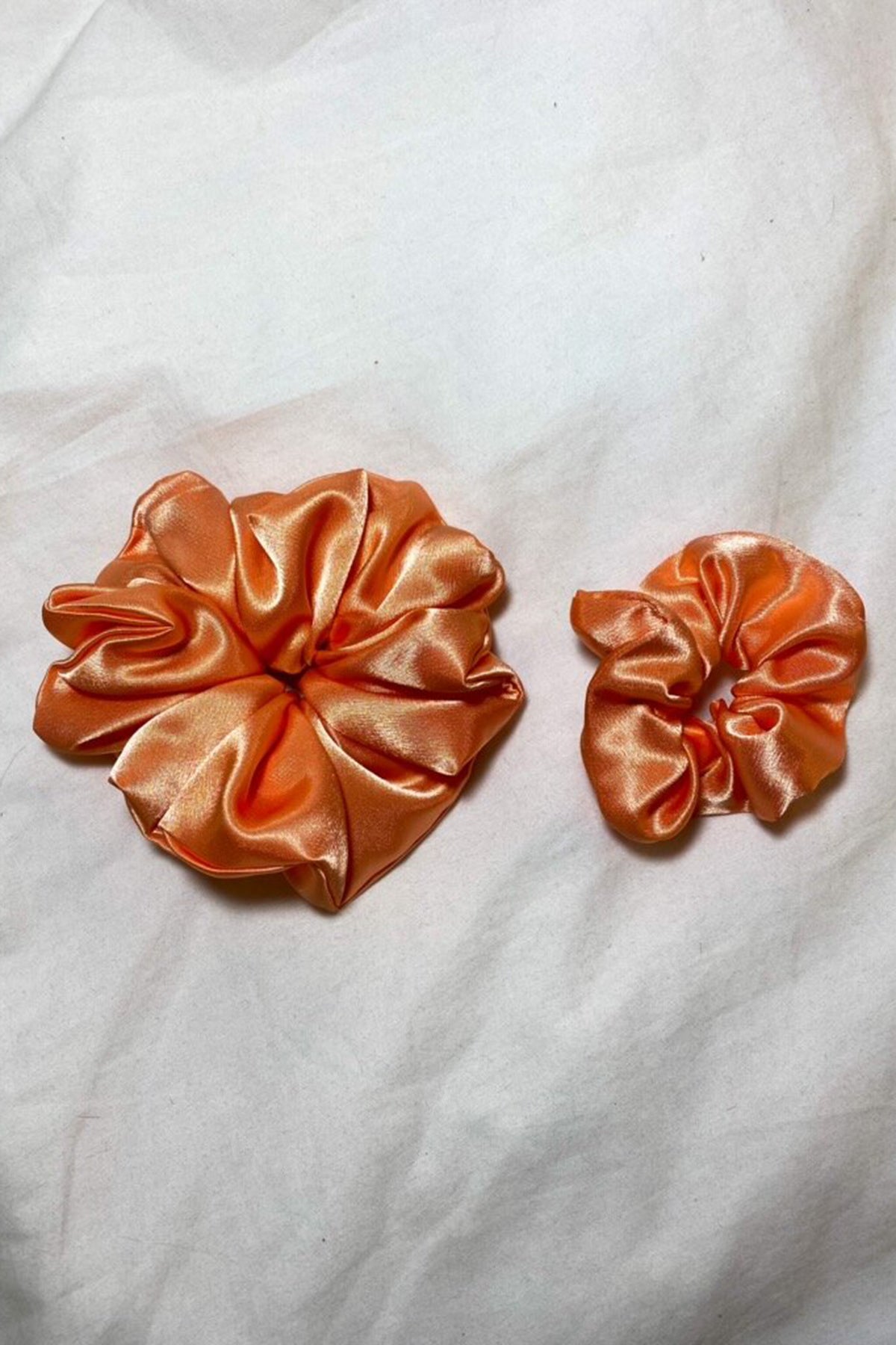 Peach Satin Scrunchie