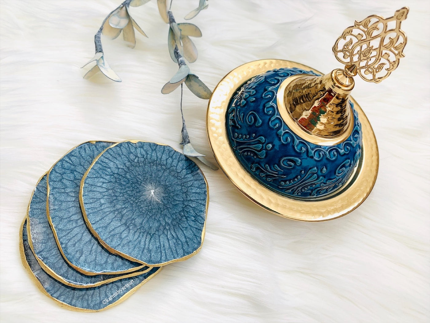 Blue Agate Coaster Set - ShopAuthentique