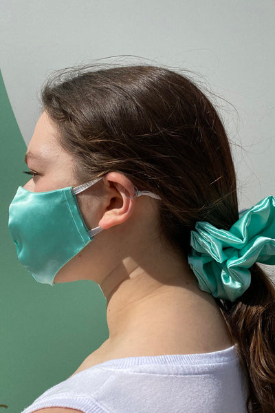 Teal Satin Mask