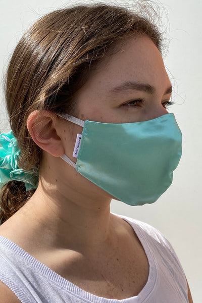 Teal Satin Mask