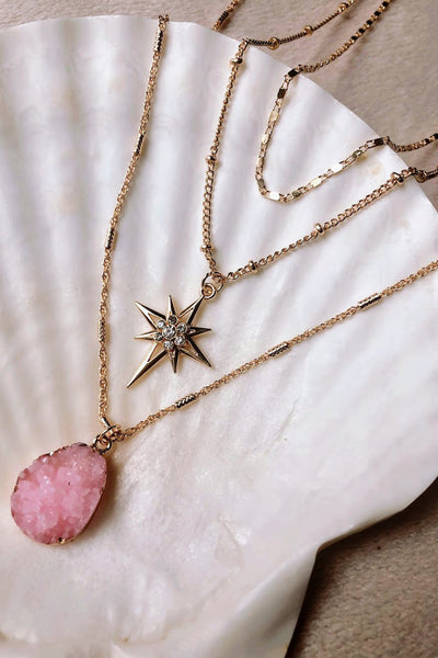 Three Layer Quartz Necklace - ShopAuthentique