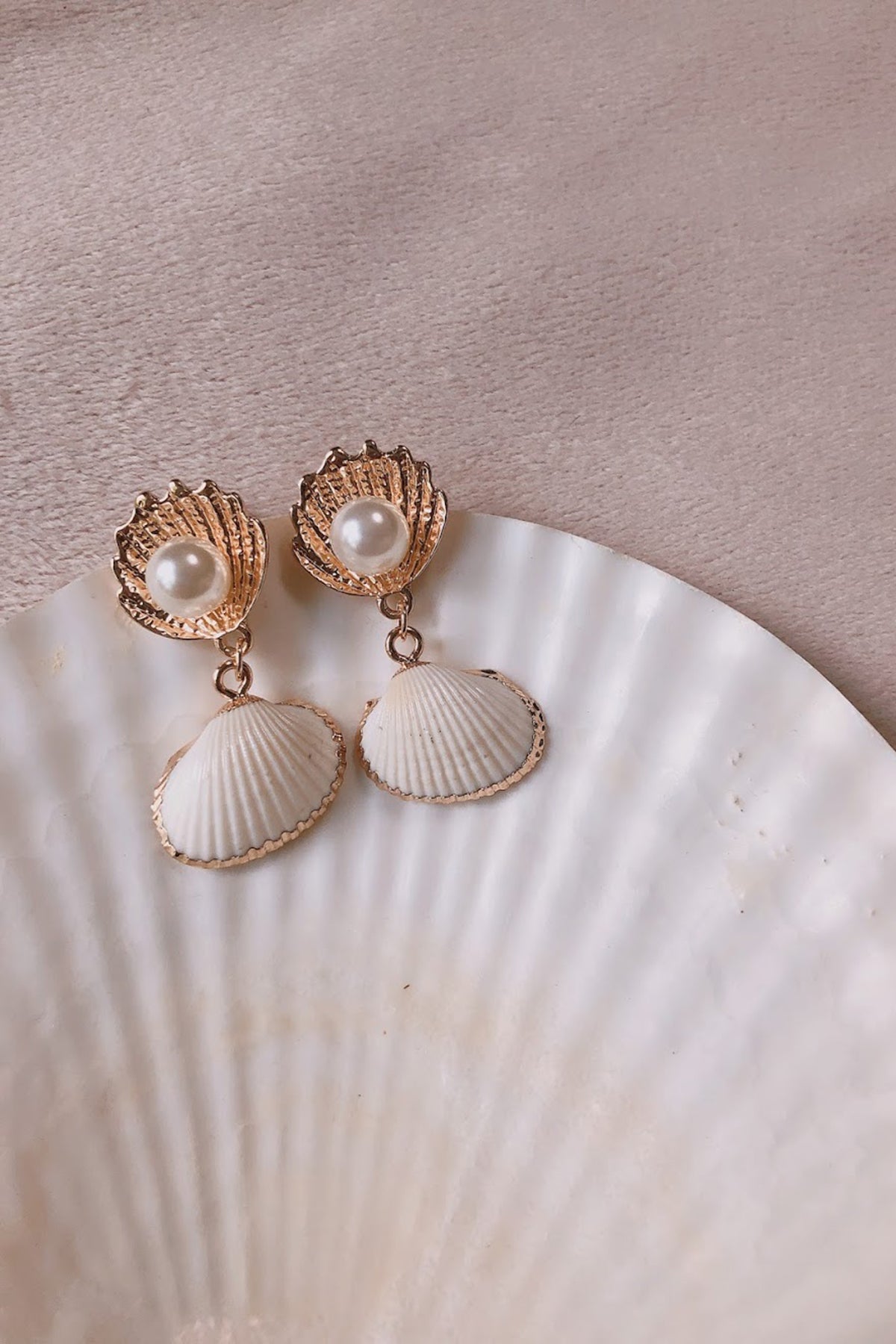 Gold Dipped Natural Shell Earrings - ShopAuthentique