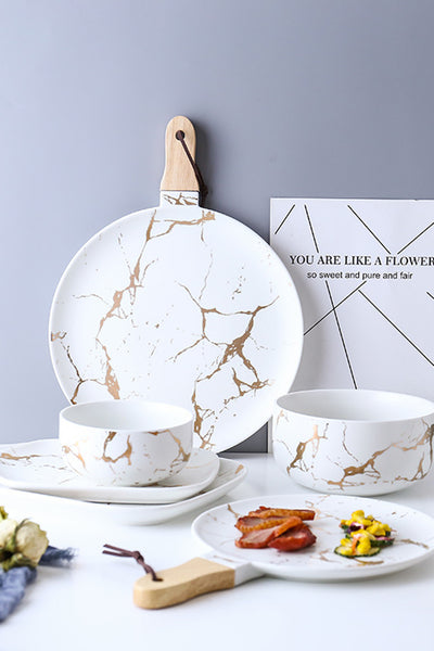 Royal Deluxe Stoned Marbling Matte Serveware