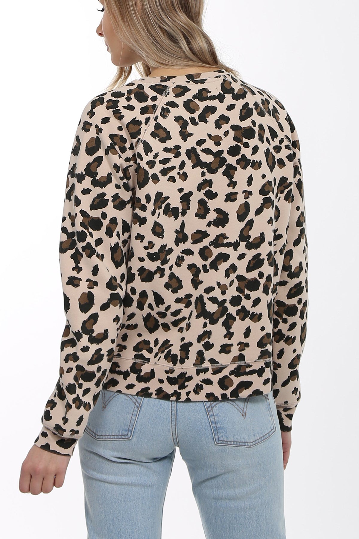 The "BLONDE" Middle Sister Crew Neck Sweatshirt | Leopard Print