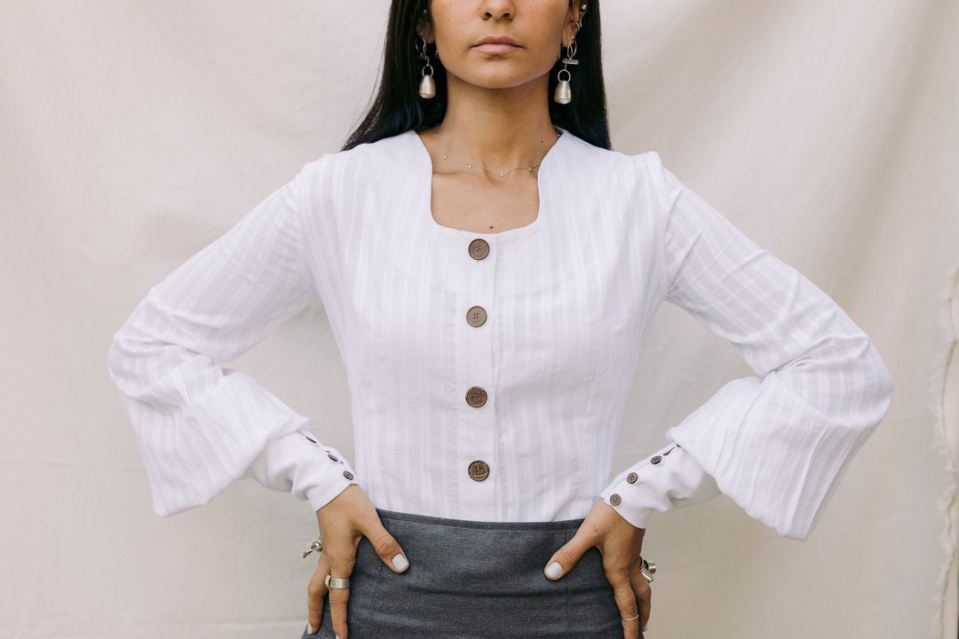 The Mona Crop Blouse White - ShopAuthentique