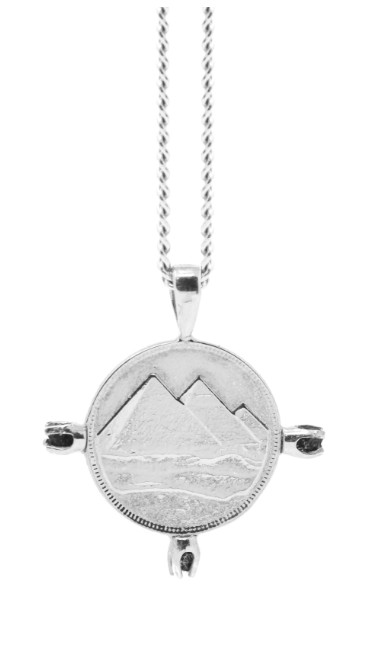 THE ALIGN PYRAMID Coin Necklace & Raw Black Diamonds - ShopAuthentique