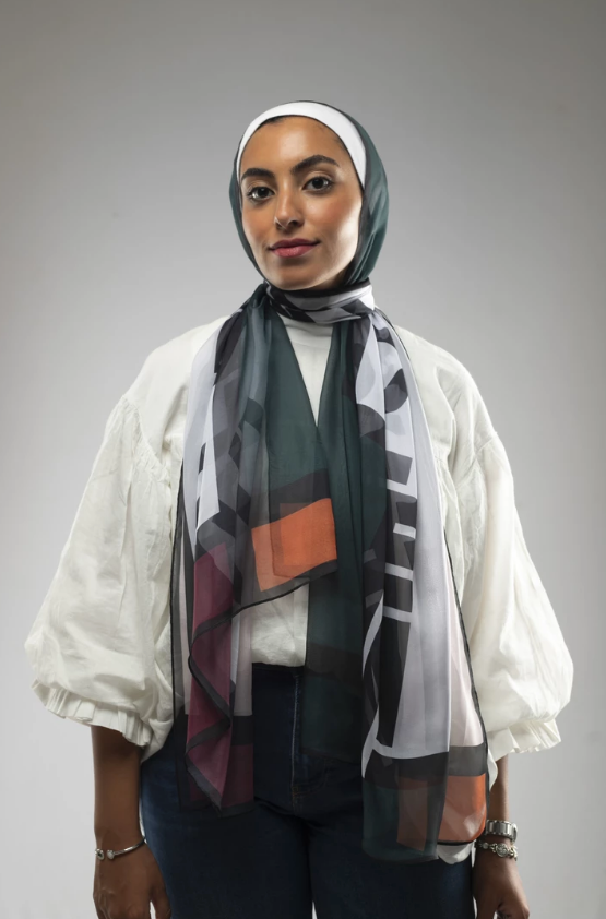 Rebel: Green/Pink Scarf - ShopAuthentique