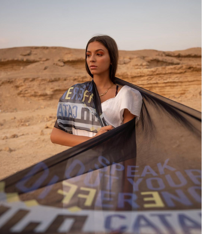 Original: Black & Blue Scarf - ShopAuthentique