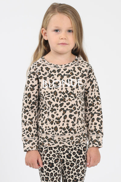 The "BLONDE" Little Babes Crew Neck Sweatshirt | Leopard