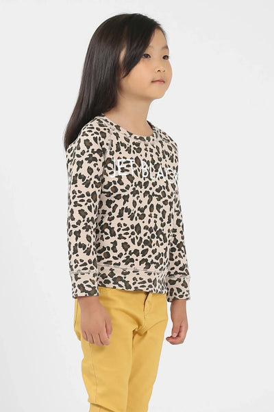 The "JET BLACK" Little Babes Crew Neck Sweatshirt | Leopard