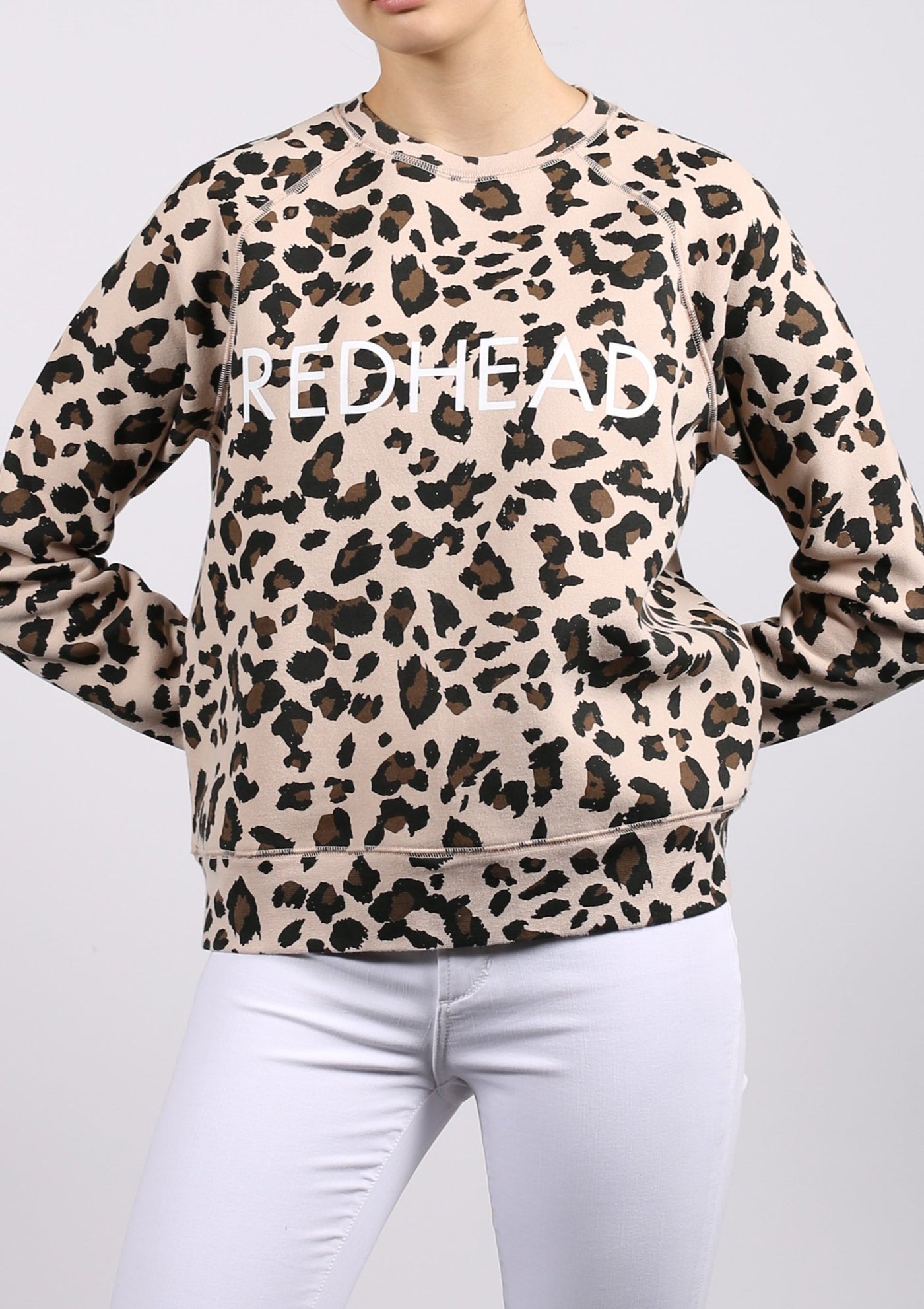 The "REDHEAD" Middle Sister Crew Neck Sweatshirt | Leopard Print