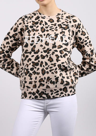 The "REDHEAD" Middle Sister Crew Neck Sweatshirt | Leopard Print