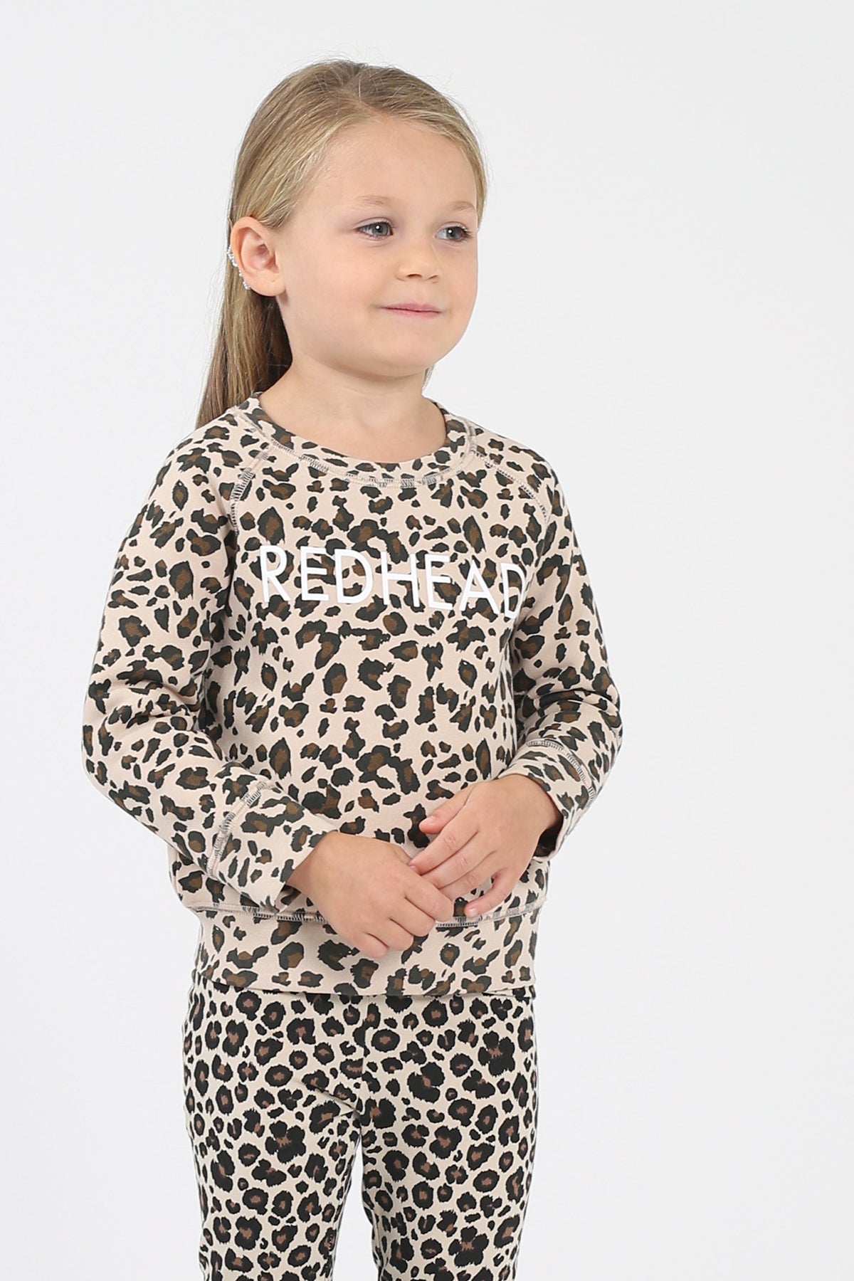 The "REDHEAD" Little Babes Crew Neck Sweatshirt | Leopard