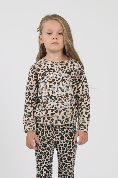 The "UPLIFT ALL BABES" Little Babes Crew Neck Sweatshirt | Leopard