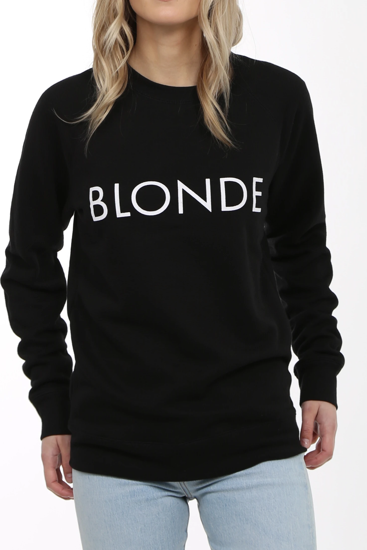 The "BLONDE" Classic Crew Neck Sweatshirt | Black