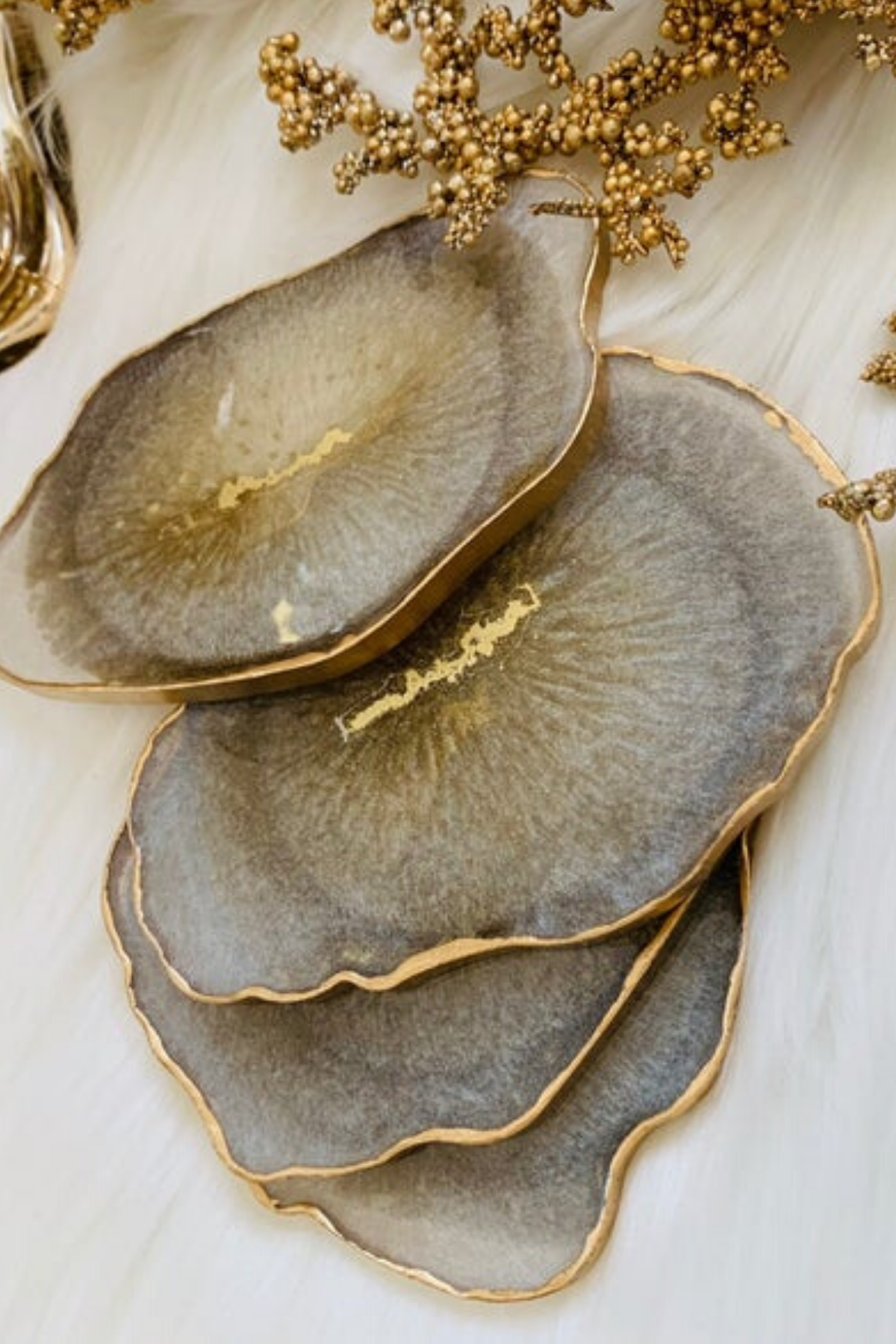 Pearl Gold Agate Coaster - ShopAuthentique