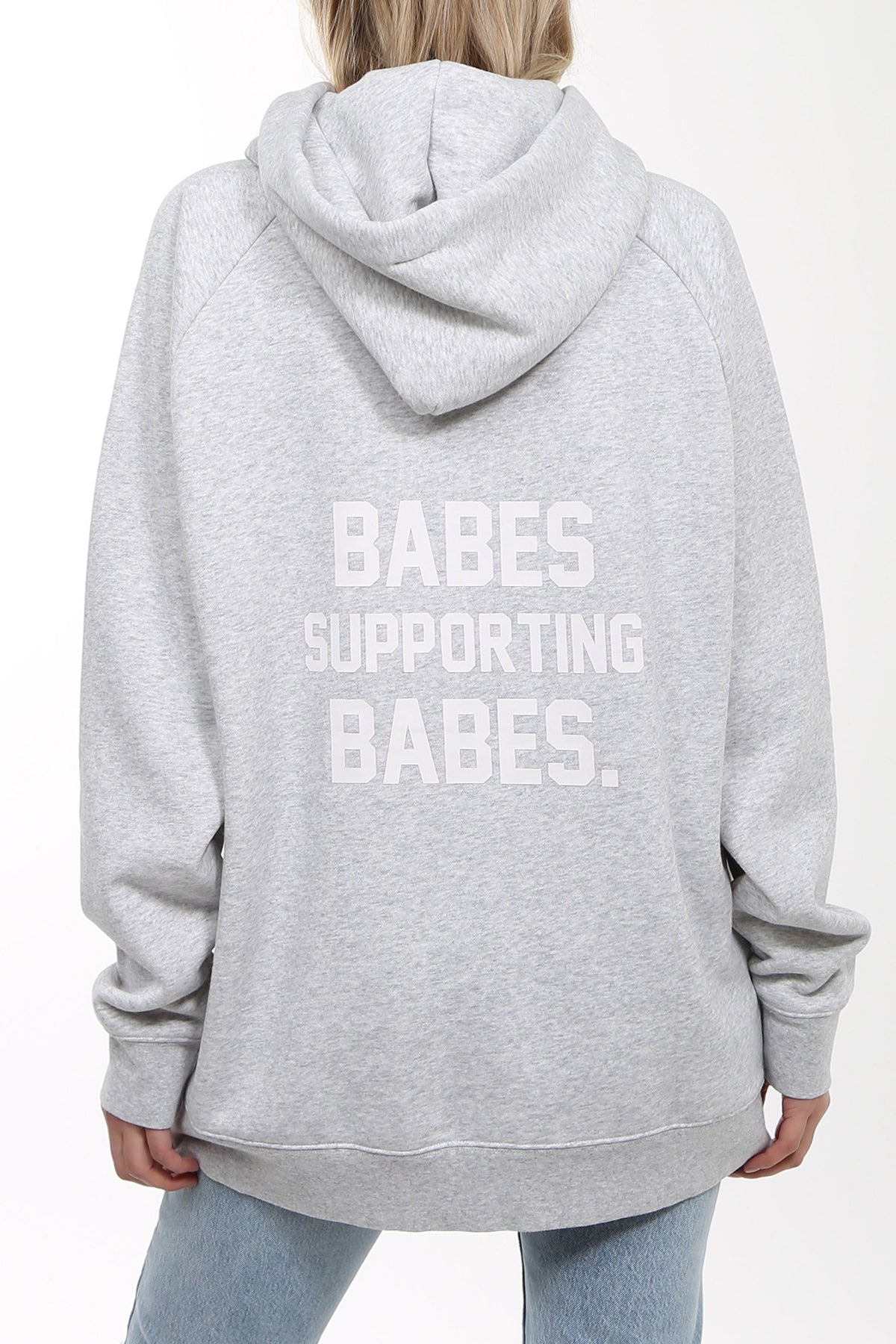 The "BABES SUPPORTING BABES" Big Sister Hoodie | Pebble Grey