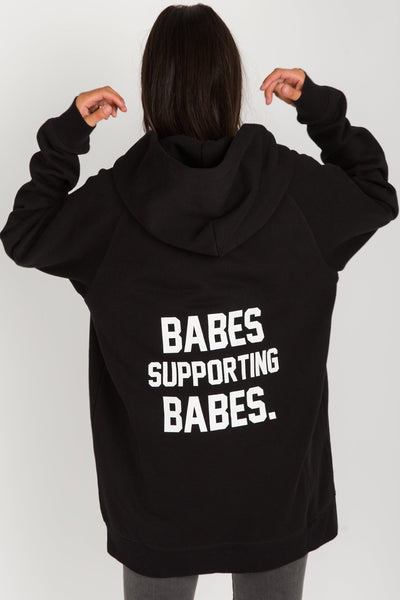 The "BABES SUPPORTING BABES" Big Sister Hoodie | Black