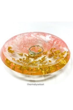 Trinket Dish - Ring Dish - Karat Gold- Blush Pink